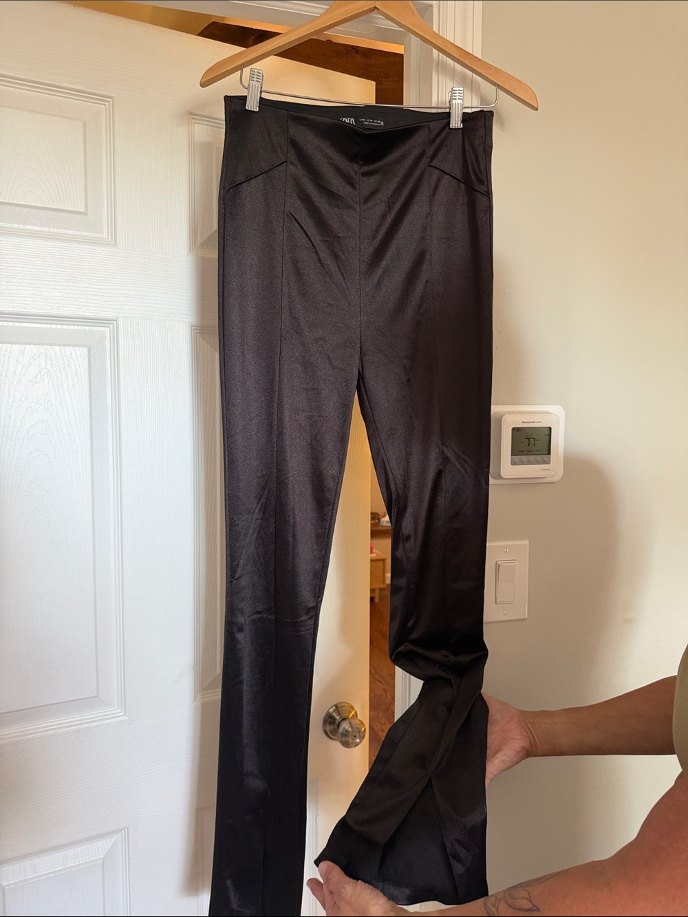 Zara Black Boot-Cut Stretch Pants